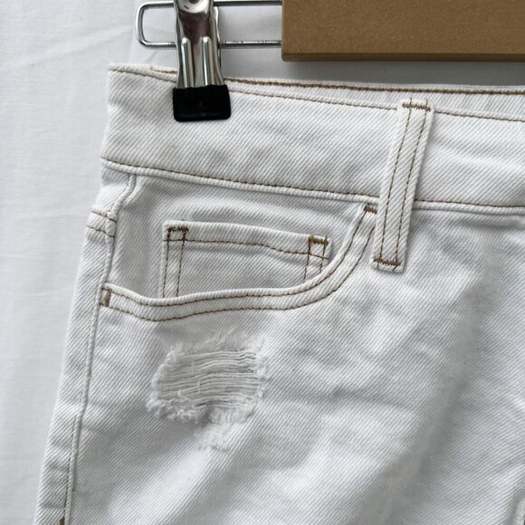 SO Super High-Rise Cut Off Short Distressed Embroider Rainbow Pocket White 7/28W - Picture 8 of 13